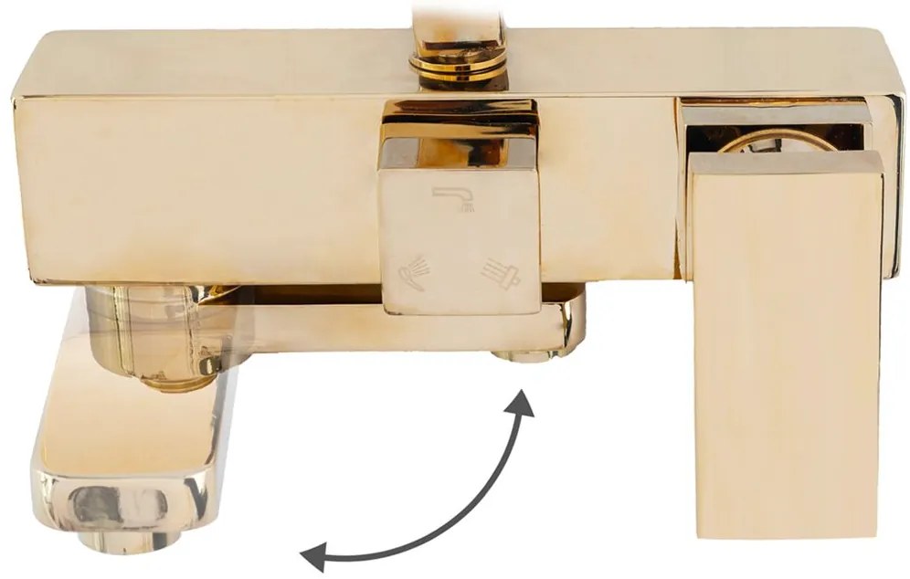 Rea Jack - zuhanygarnitúra forgatható kádkifolyóval, arany, REA-P7008