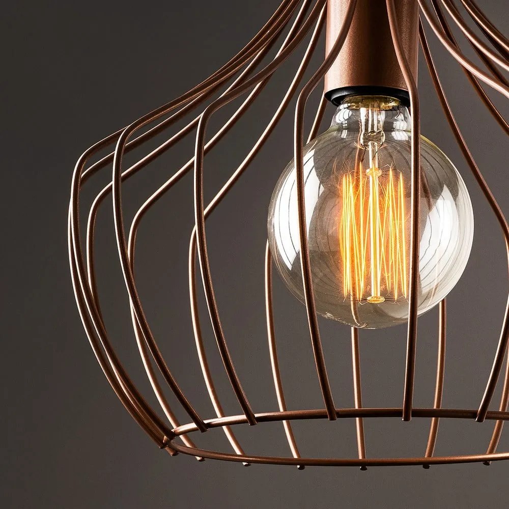 Rézszínű függőlámpa fém búrával ø 27 cm Mezopotamya – Opviq lights