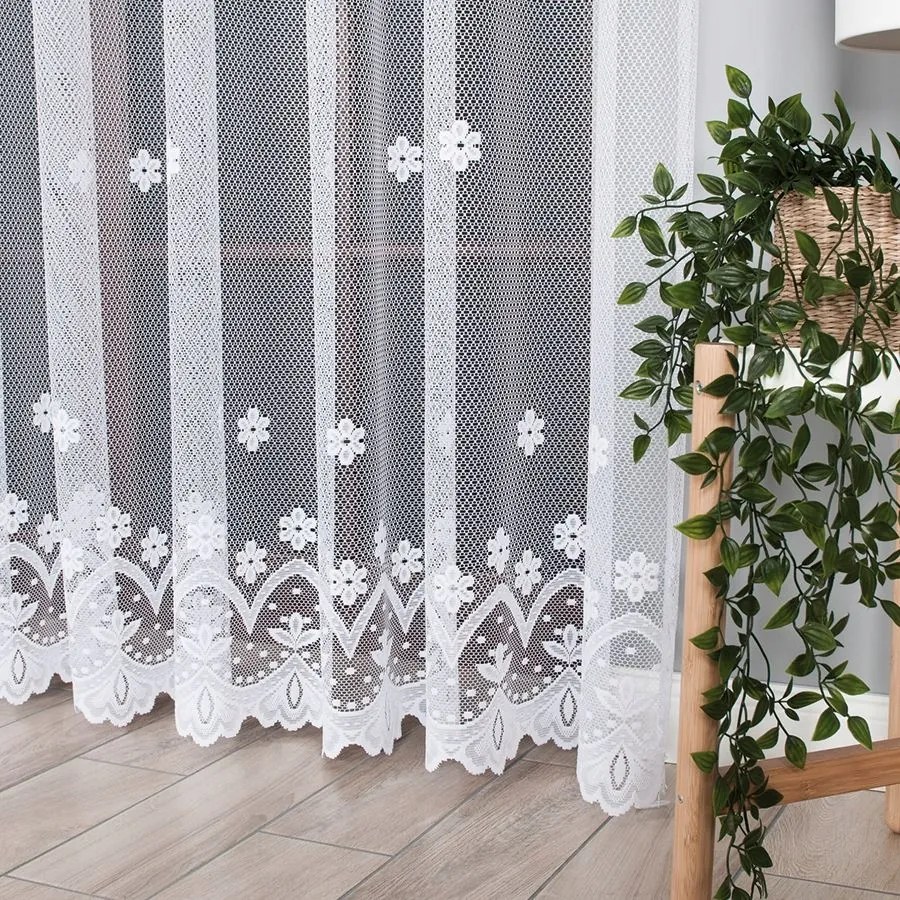 Függöny 250cm virágmintás jacquard alsó 0,5m