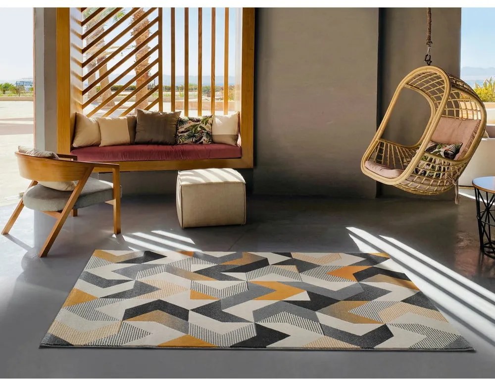 Gladys Abstract narancssárga-szürke szőnyeg, 160 x 230 cm - Universal