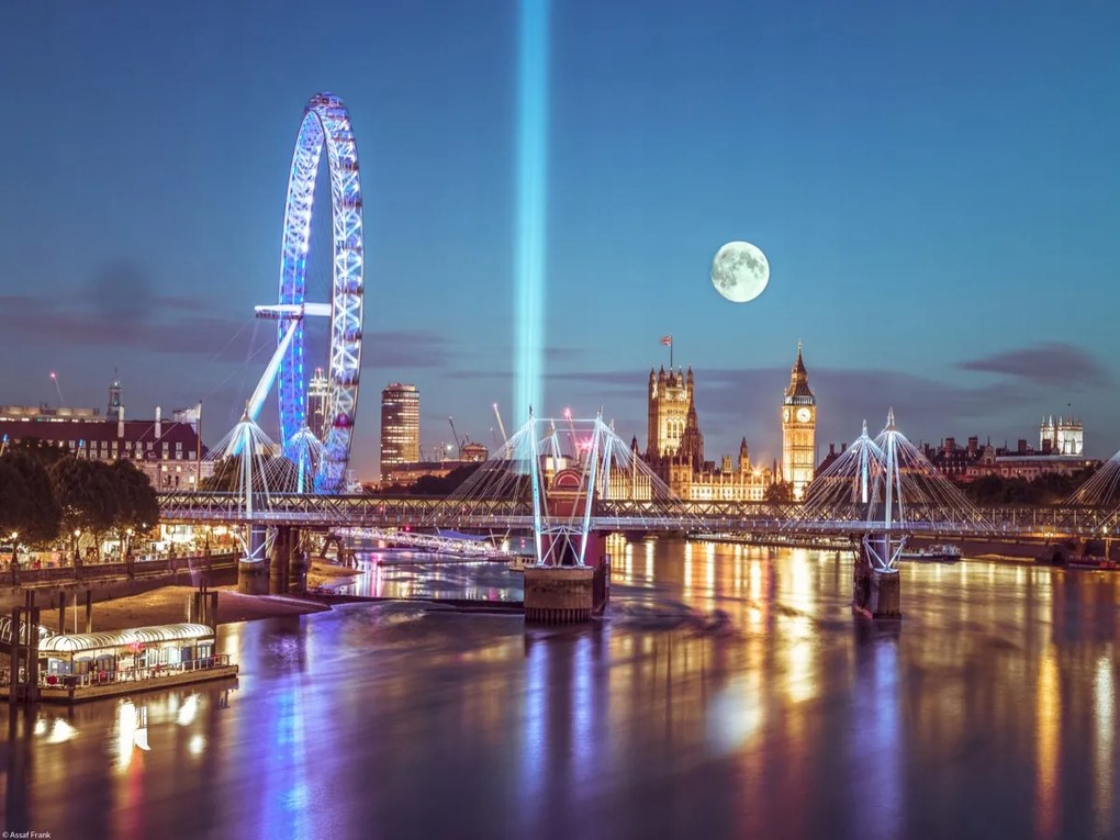 Poszter 40x30cm London panoráma a folyó túloldalán, Assaf Frank