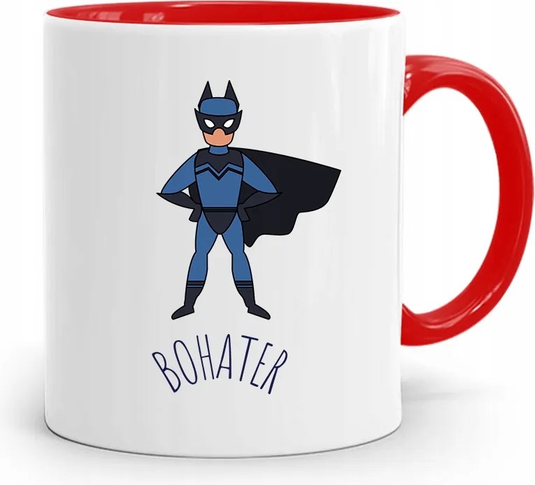 Piros Bögre Gyerekeknek Kis Hős +név nyomott mintával