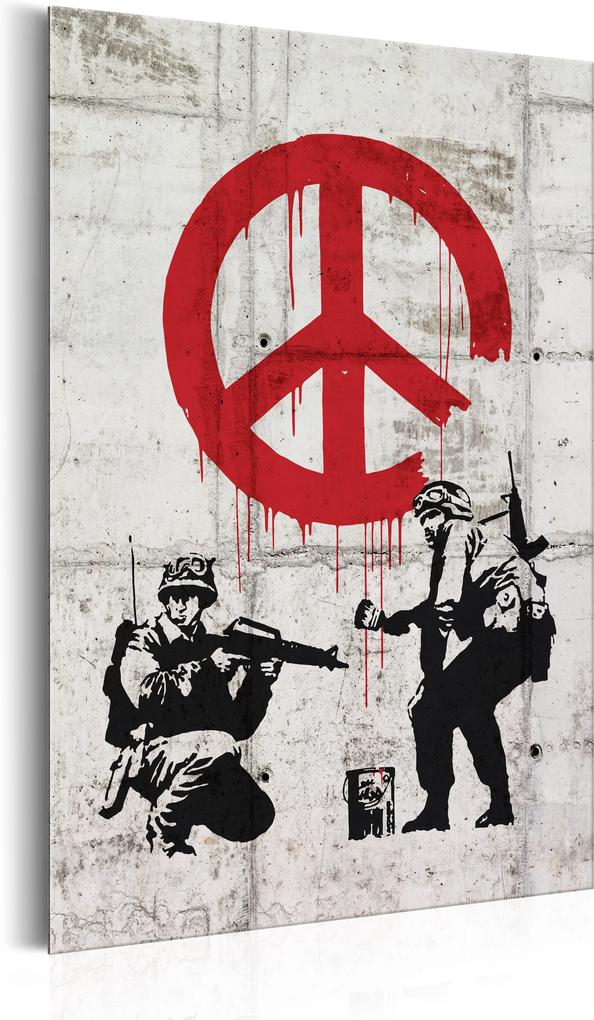 Plakát fémen - Soldiers Painting Peace by Banksy [Allplate]