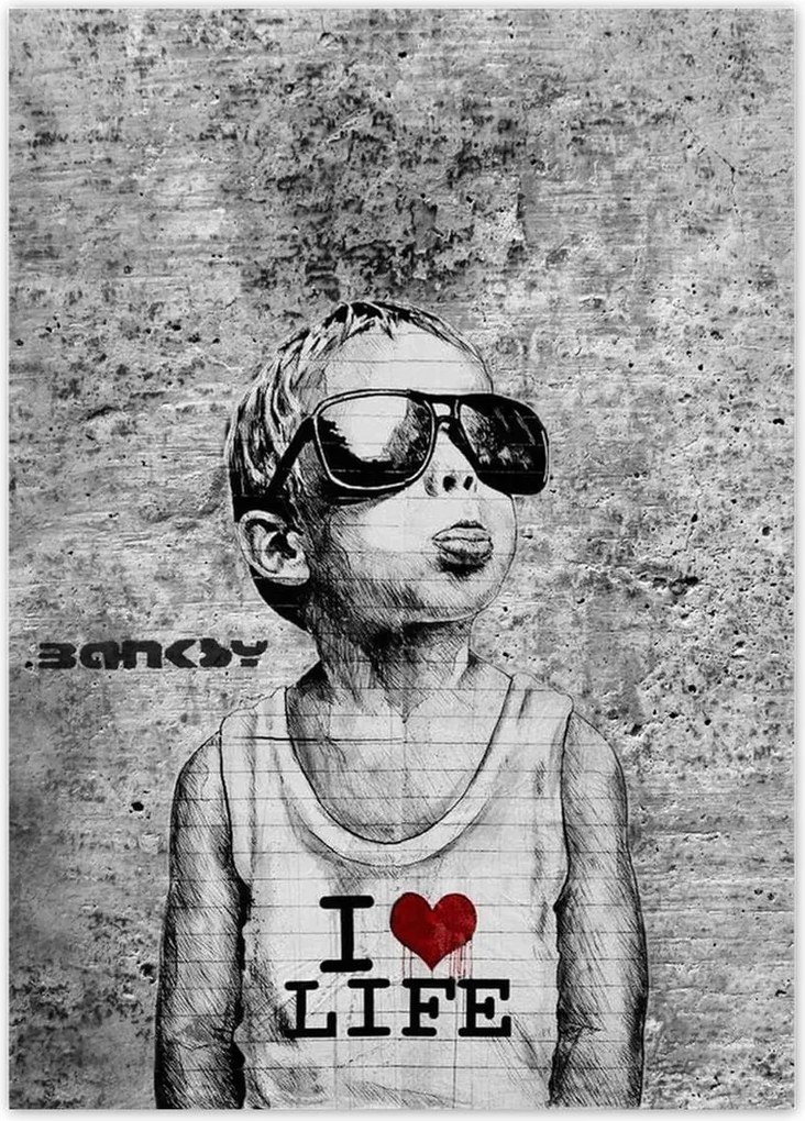 Poszterek 50x70 I love life Banksy
