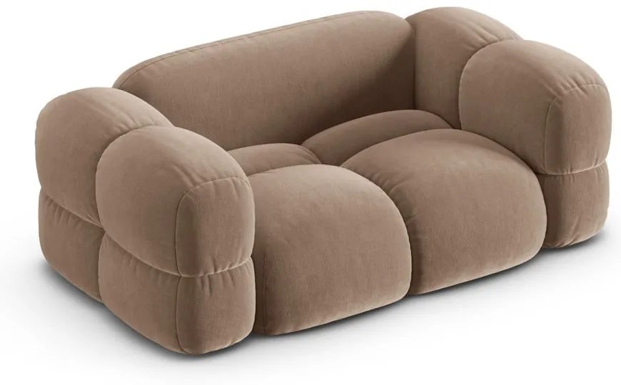 Barna bársony kanapé 180 cm Loretto – Cosmopolitan Design