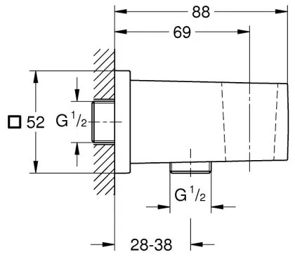 GROHE 26370000 - EUPHORIA CUBE falikönyök DN 15, fényes króm