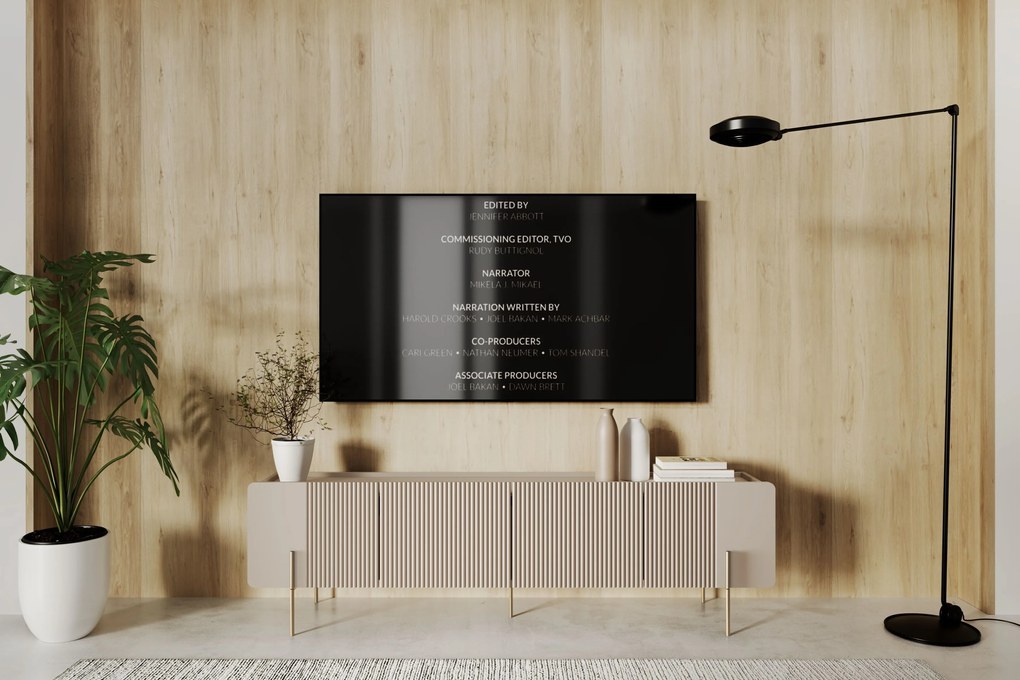 Malmi TV szekrény 200 cm - kasmír / arany lábak