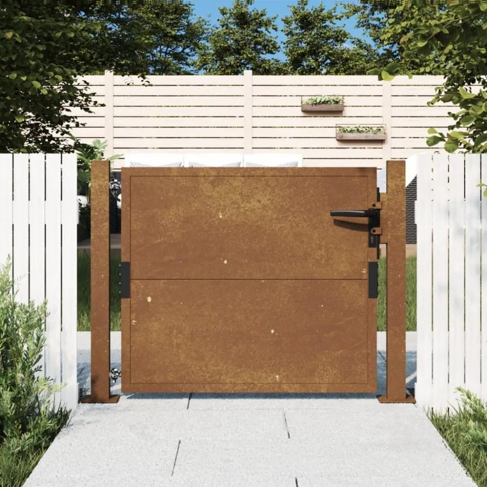 Corten acél kerti kapu 105 x 105 cm