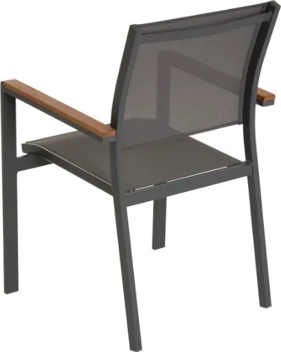 Kerti egymásra rakható fém szék 4 db szett antarcit