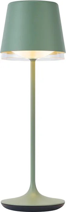 Asztali lámpa zöld LED-del IP65 újratölthető töltőállomással - Bass