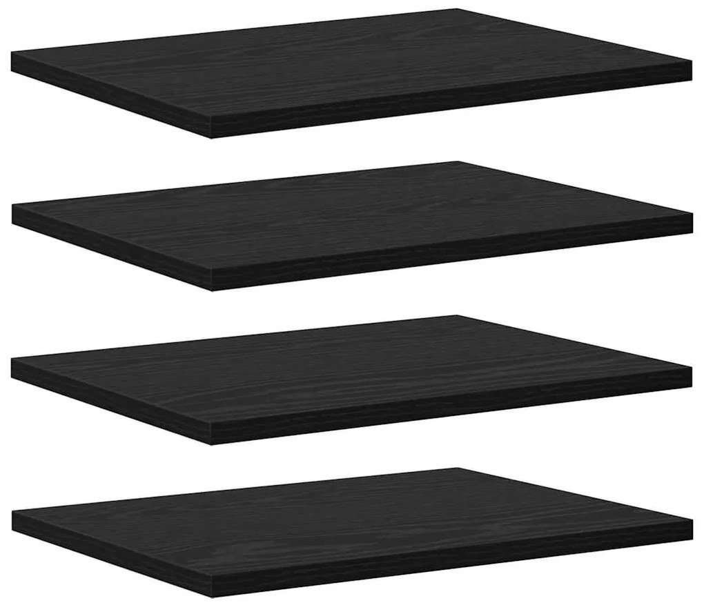 Polcos könyvespolc 4 pcs Fekete 40 x 30 x 1.5 cm Faanyag