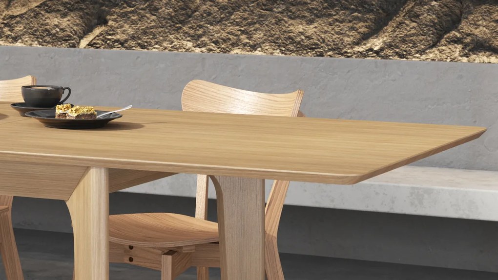 Mazzoni BARI Természetes Tölgy 180x90 cm (+2 db 45 cm-es bővítőlap) - 270 CM-IG BŐVÍTHETŐ JAPÁN/SKANDINÁV STÍLUSÚ FA ASZTAL