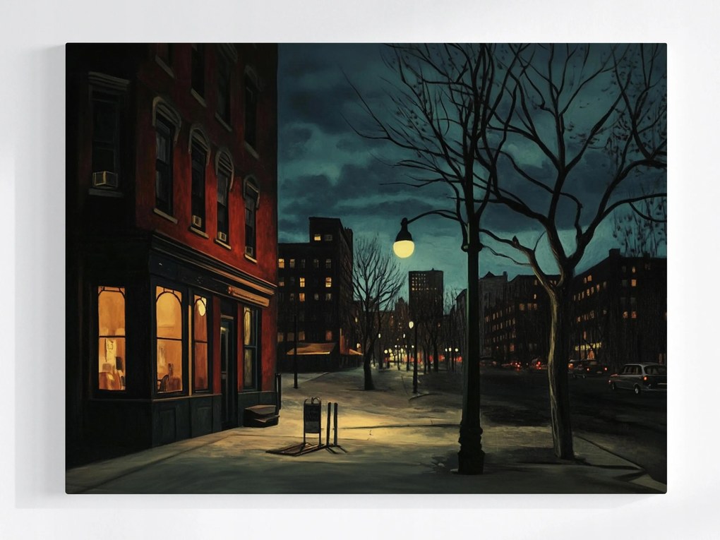 Vászonkép Canvas Város Utca Lámpa Fény Éjszaka Sötétség 100x75