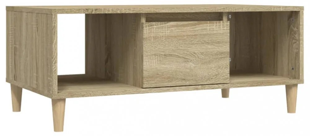 sonoma tölgy színű szerelt fa dohányzóasztal 90 x 50 x 36,5 cm