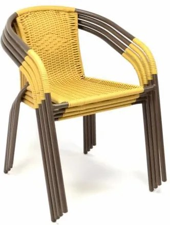 Kerti rattan székek BISTRO 4 db - világos barna