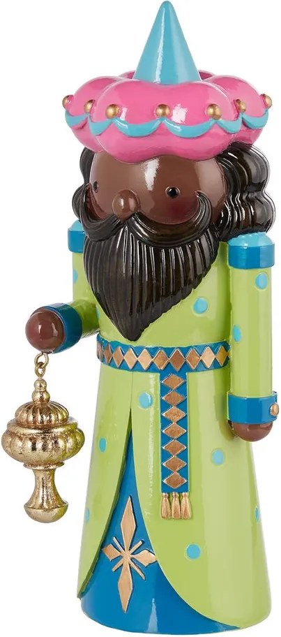 X-MAS dekor figura király zöld 20 cm