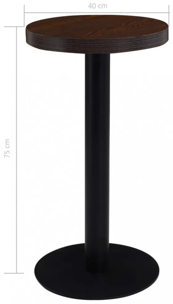 sötétbarna MDF bisztróasztal 40 cm