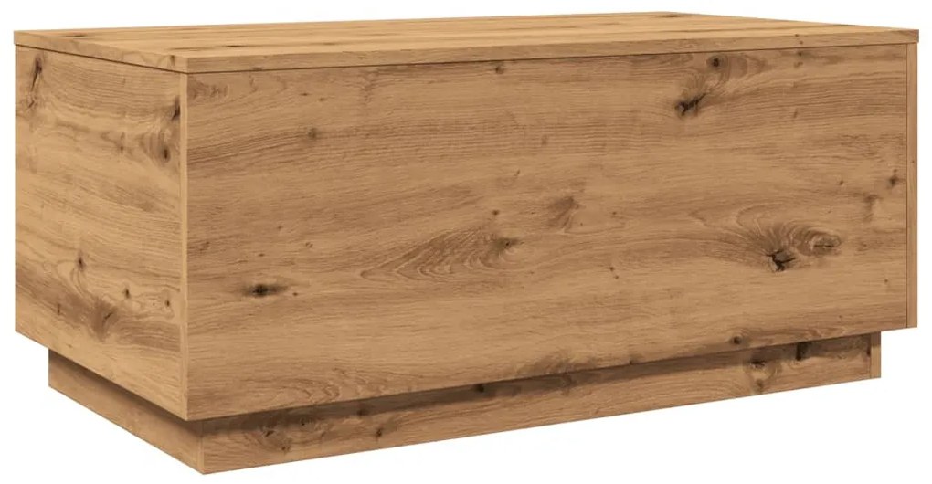 kézműves tölgy színű dohányzóasztal LED-lámpákkal 90x50x40 cm