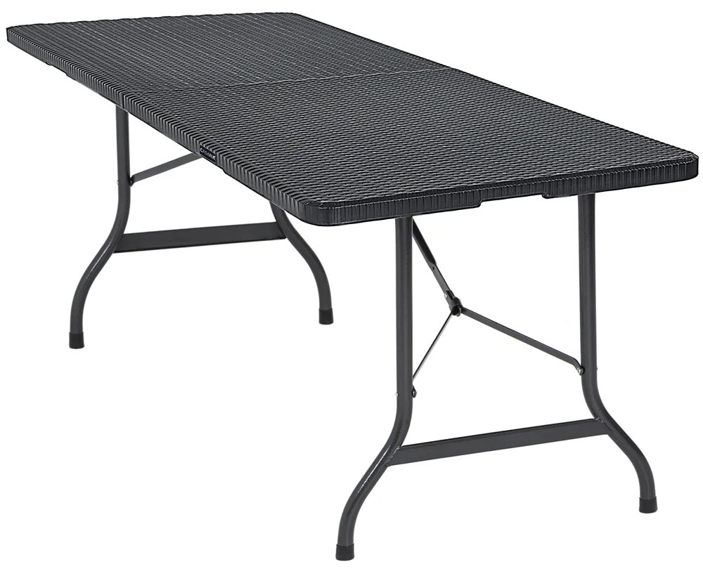 Casaria® Rattan asztal 180x75x73 cm - fekete