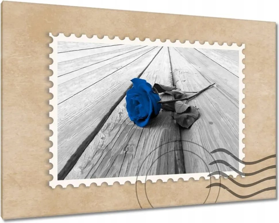 Vászonkép 90x60 Kék rózsa a hídon