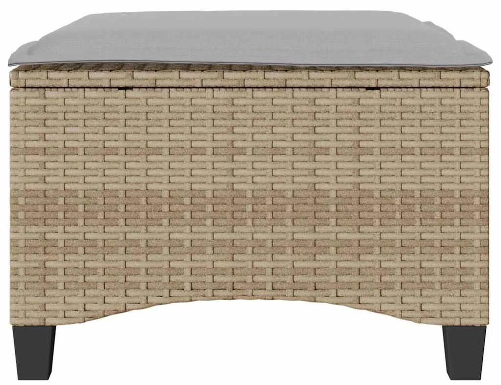 2 db bézs polirattan kerti székek párnákkal 55x55x36 cm