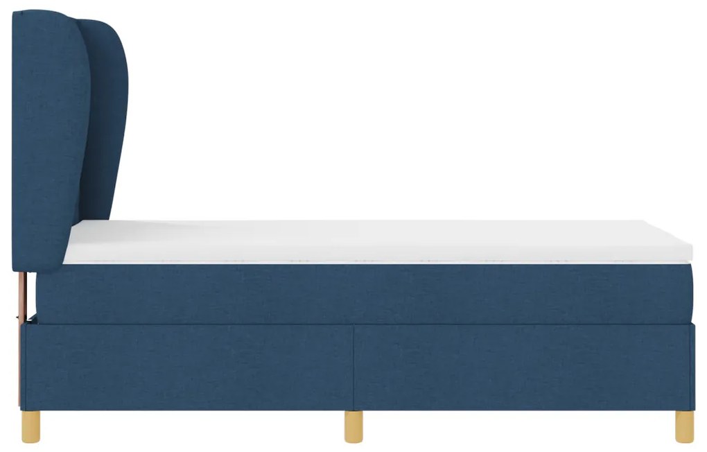 Boxspring Ágy Matrac Szettel Kék 100x200 cm Szövet