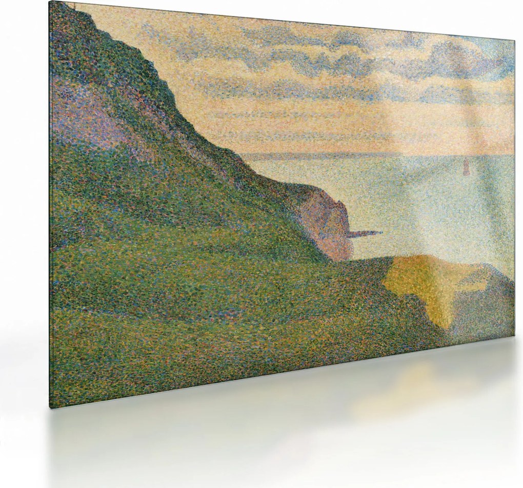 Üveg kép - Georges Seurat, Seascape at Port-en-Bessin, Normandy, reprodukciók (70x50 cm)