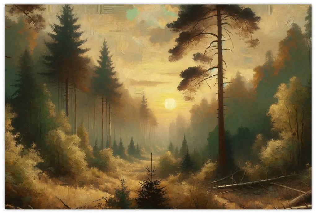 Kép - Napfény az erdőben (90x60 cm)