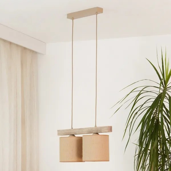 Brilagi - Csillár zsinóron FOREST 2xE27/15W/230V fenyő/barna