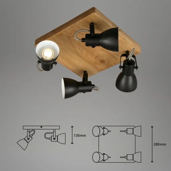 Brilo - Spotlámpa VINTAGE 4xGU10/35W/230V