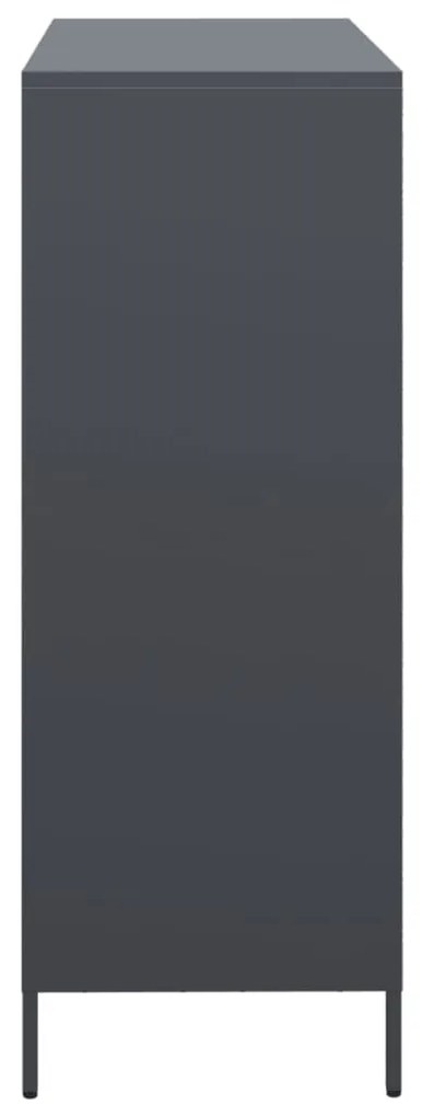 antracitszürke acél magasszekrény 101,5 x 39 x 103,5 cm