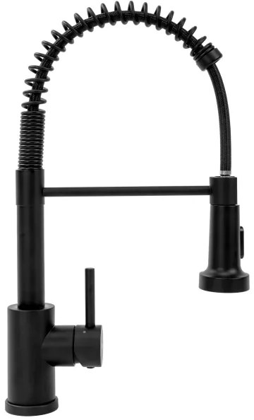 REA-B4820 - COLIN kihúzható zuhanyfejes mosogatócsaptelep, 42,5 cm, fekete