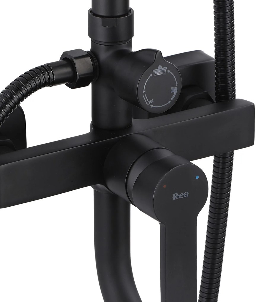 Zuhanyszett REA ARGUS BLACK MATT