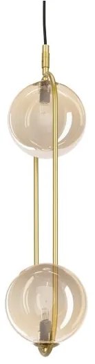 Csillár zsinóron CORDEL 2xG9/28W/230V réz/füstös bézs