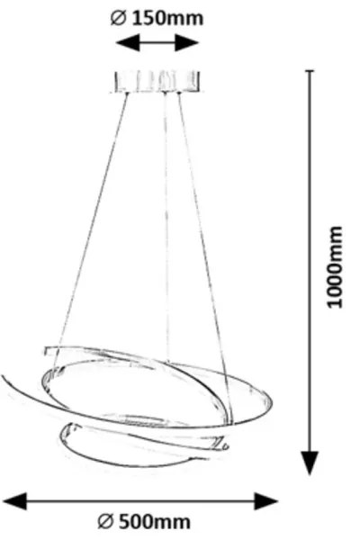 Rabalux 72020 - ESILDA LED csillár 42W, 230V, 4000K, kábellel