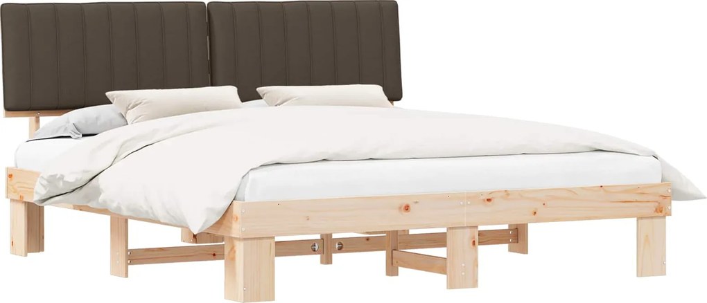 vidaXL Ágykeret Kárpitozott Fejtámlával Tópszínű 180 x 200 cm