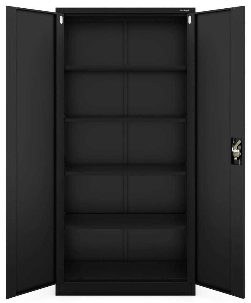 Fém iratszekrény JAN, 900 x 1850 x 400 mm, fekete