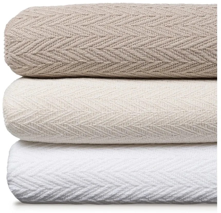 Fehér újrahasznosított pamut ágytakaró 260x280 cm Spike – Ixia