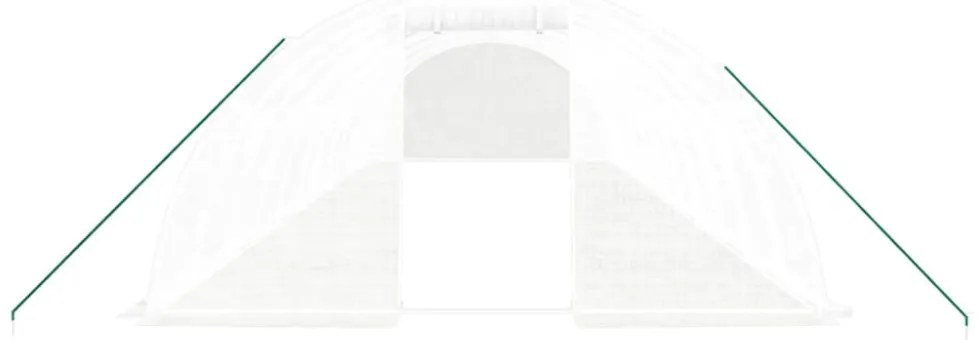 fehér acélvázas melegház 48 m² 12 x 4 x 2 m