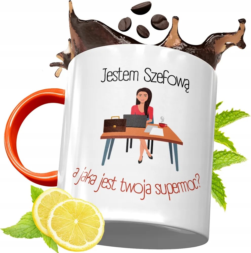 Narancssárga Bögre Főnöknek Ajándék fényképes nyomtatással