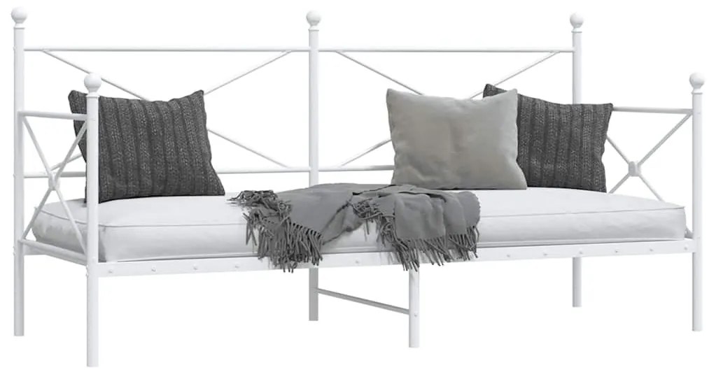 kanapéágy matrac nélkül fehér 90x190 cm acél