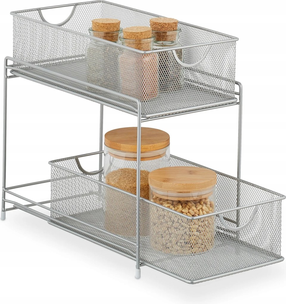 Rendszerező Konyhaszekrényhez 2 Kihúzható Fém Kosár