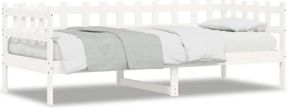 vidaXL fehér tömör fenyőfa kanapéágy matrac nélkül 90 x 200 cm