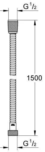 GROHE 27502KS1 - VITALIOFLEX METAL LONG-LIFE zuhanytömlő, 1500 mm, fekete