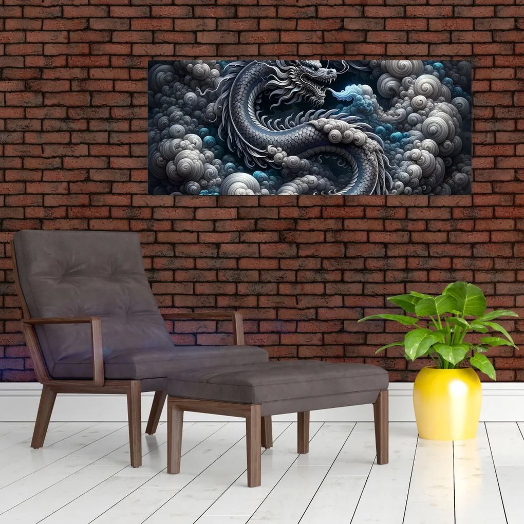 Kép – Sárkány a füstben (120x50 cm)