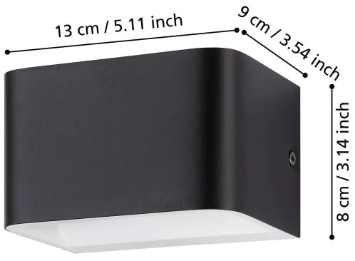 Eglo 901016 - LED fali lámpa SANIA LED/6W/230V 3000K fekete