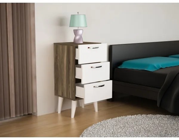 Éjjeli szekrényke BELLINI 80x40 cm barna/fehér