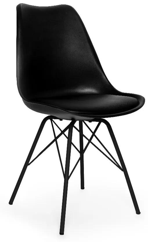 Eco 2 db fekete szék fekete fémlábakkal - Bonami Essentials