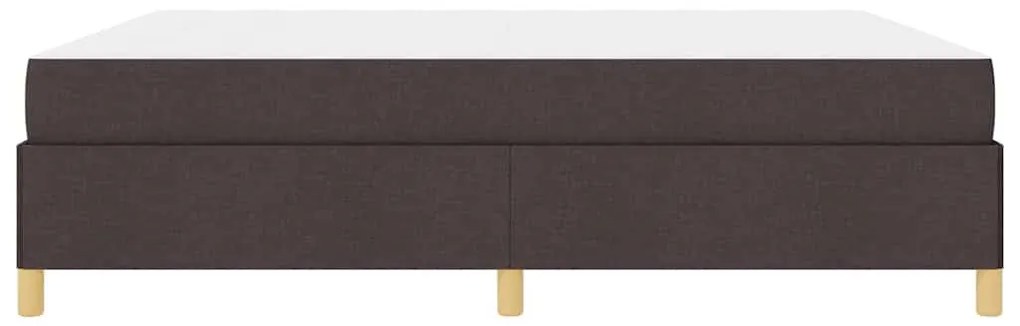 Boxrugós ágy matracmal Sötétbarna és fehér 180 x 200 cm szövet
