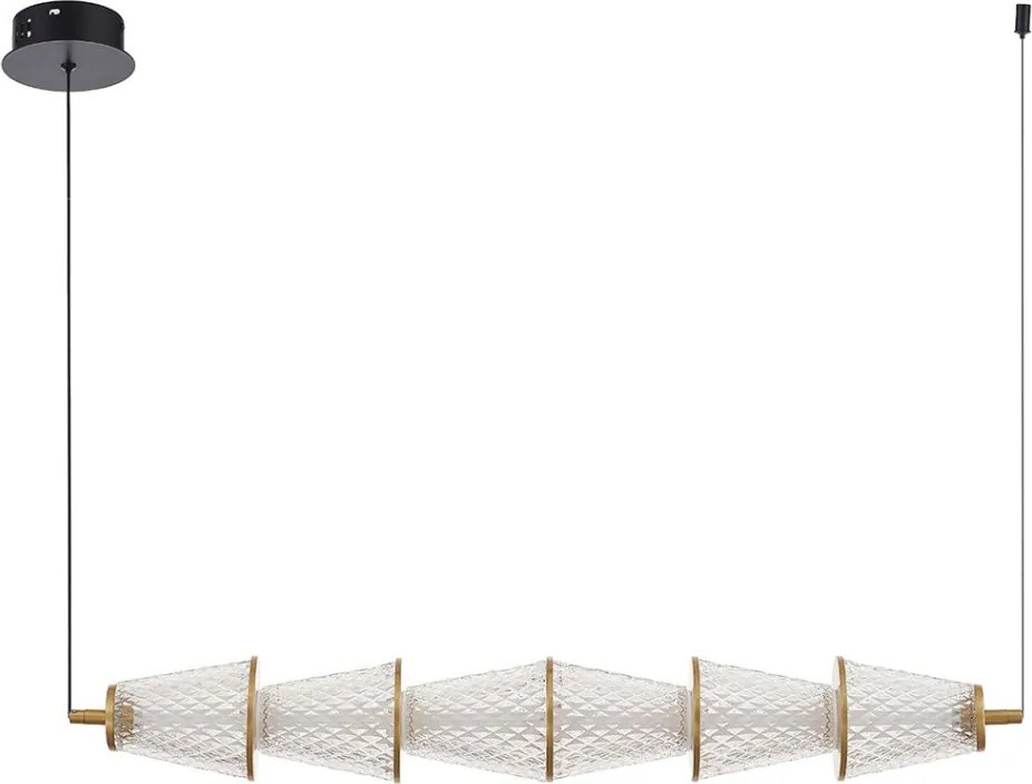MILAGRO ML1821 SANSA Modern Led Függesztett Lámpa Fekete, Sárgaréz LED IP20